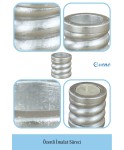 Gümüş Mumluk Şamdan Tealight ve İnce Mum Uyumlu Spiral Model